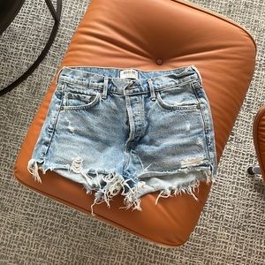 Agolde Blue Jean Button Fly Shorts - Jaden Style